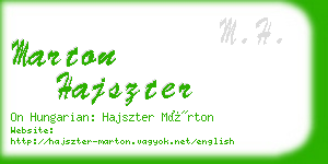marton hajszter business card